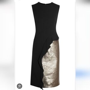 Pre Loved Philosophy Di Lorenzo Serafini Midi Cocktail Dress in Black Polyester